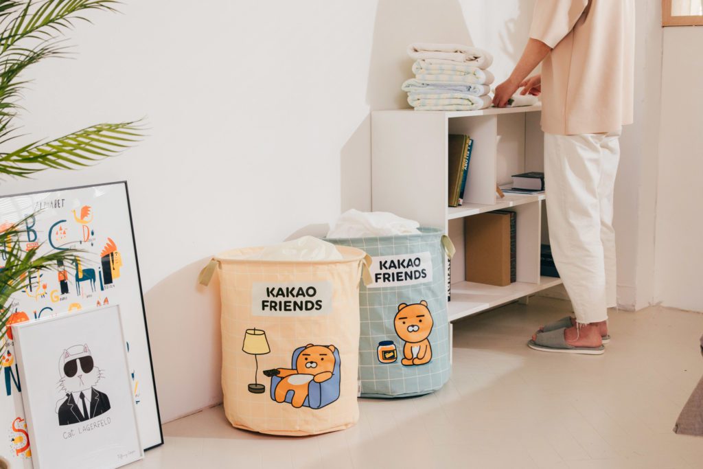 kakaofriends棉麻聚酯收納籃_00